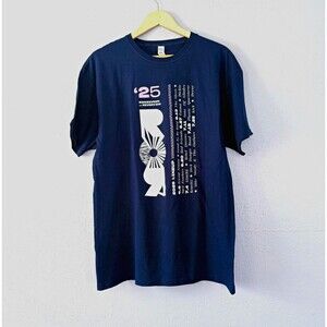 M&O Gold 4800 Men's L Blue Cotton Crew Neck Graphic Print Short Sleeve T-Shirt